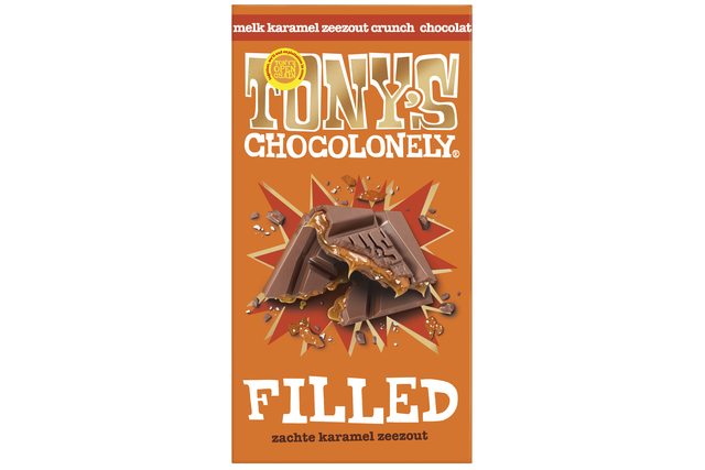 chocoladereep, tony, karamel, zeezout, vulling