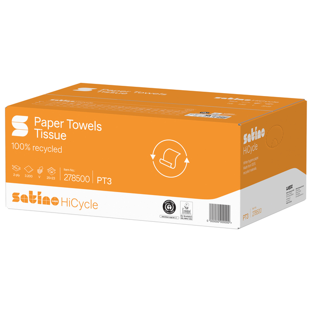 tissue, papierdoek, gerecycled, oranje doos, HiCycle