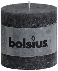 Bolsius Kaars Stomp Rustiek 10 x 10cm Antraciet doos 6st