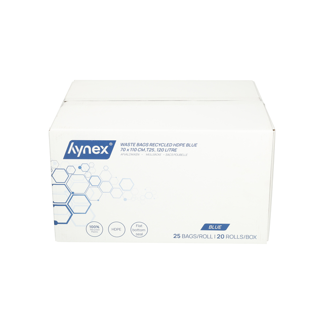 afvalzakken, HDPE, blauw, platte bodemsluiting, dooszakken