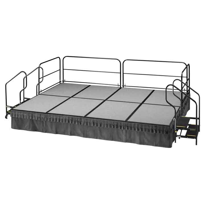 Opklapbaar, verrijdbaar podium