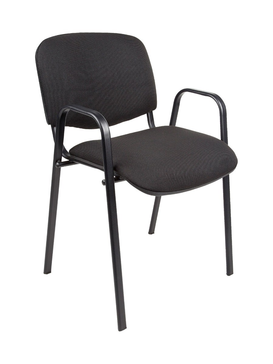 vergaderstoel MILOS-Zwart-Stof-Zwart frame