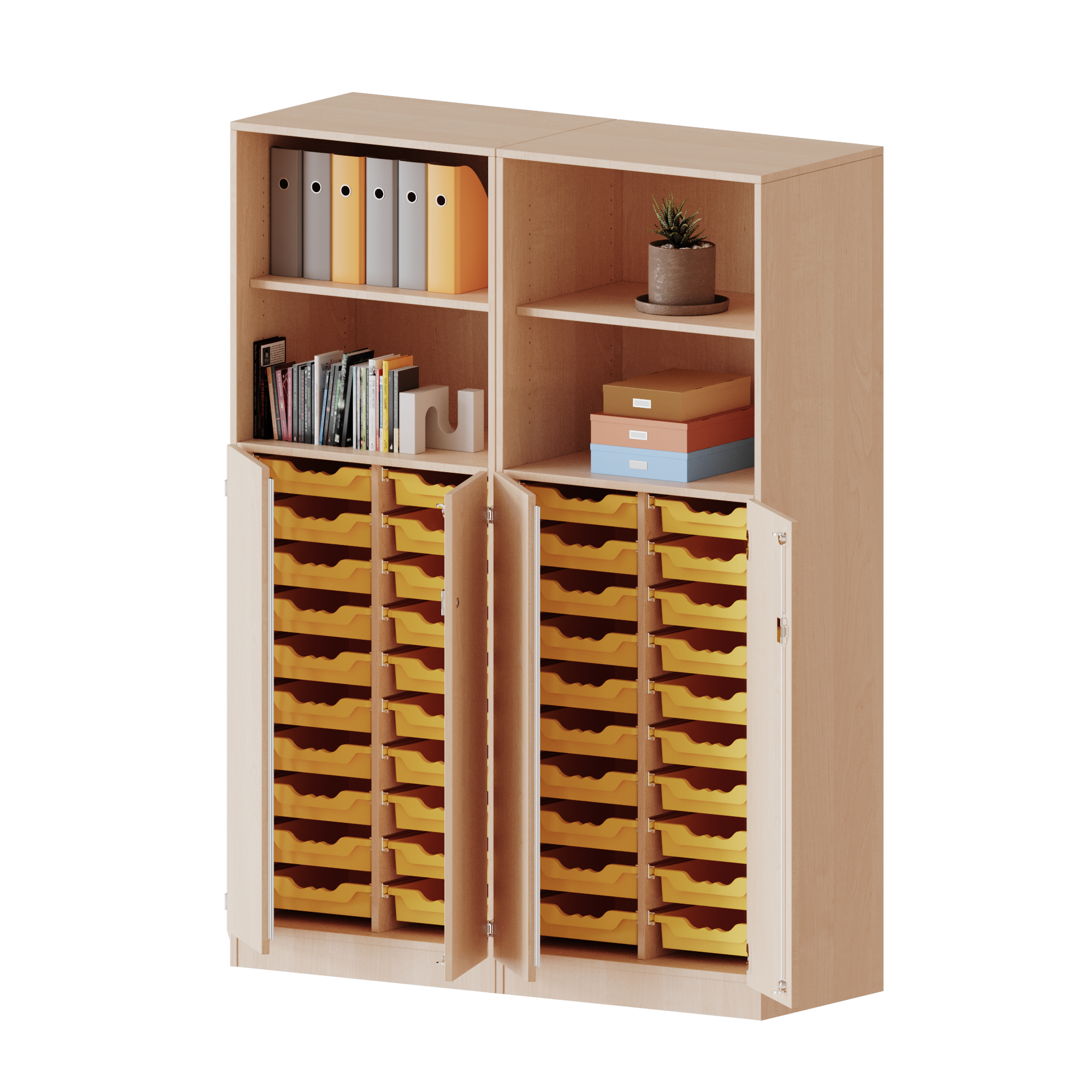 ErgoTray kast, tweedelig, vier rijen, 5 ordnerhoogtes - evo180 serie