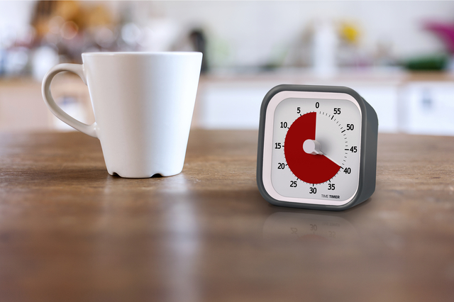kopje, kookwekker, timer, tafel, keramiek