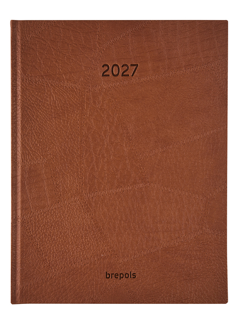 agenda, notitieboek, leren kaft, bruin, 2027