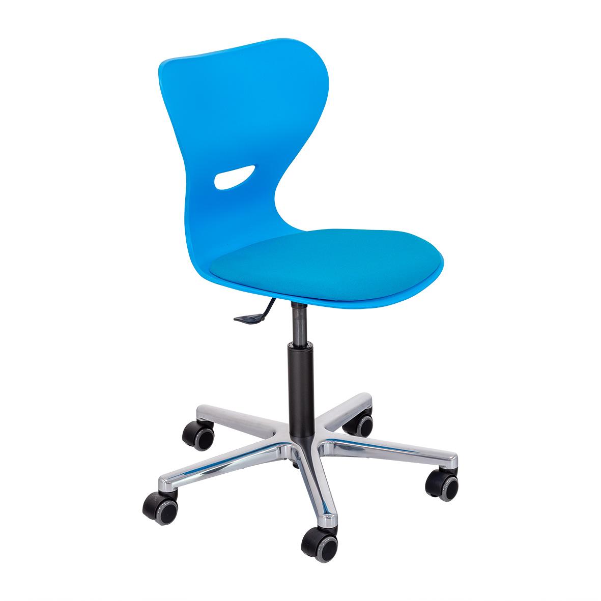 In hoogte verstelbare bureaustoel met kunststof zitschaal