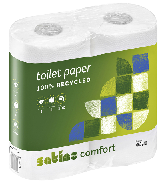 Toiletpapier Satino Comfort MT1 2-laags 200vel wit 062240