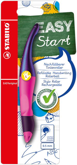 Rollerpen STABILO Easyoriginal linkshandig hologr ed M magenta blister