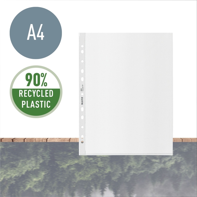 A4, gerecycled plastic, documentenhoes, bladsleeve, plastic binder