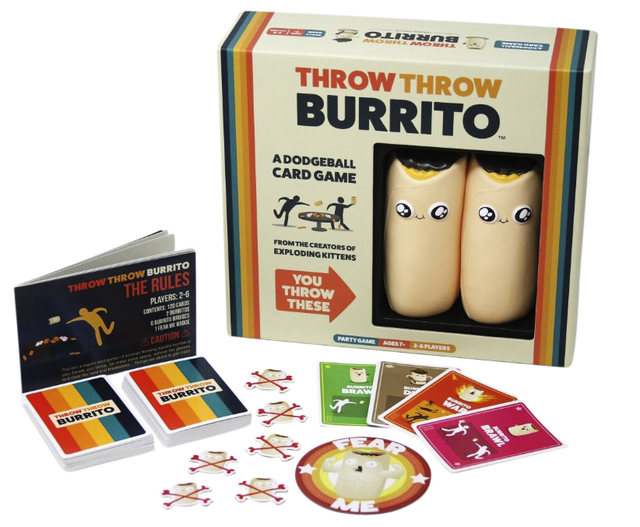 burrito, kaartspel, feestspel, vingerverklein, speelonderdelen