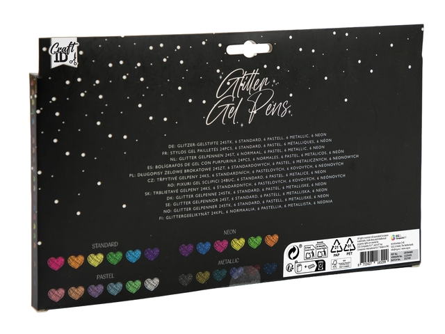 Gelpennen Craft ID glitter set à 24 kleuren