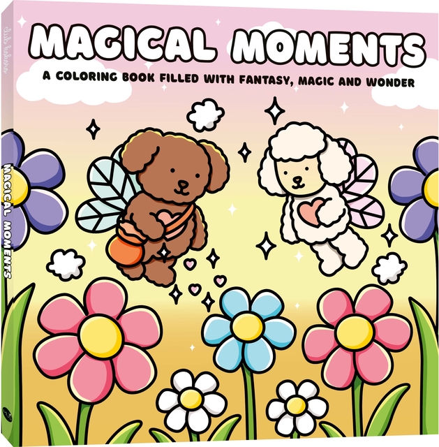 kleurboek, honden, bloemen, vrienden, fantasie