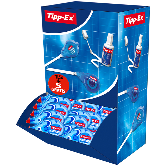 Correctietape Tipp-Ex pocket mouse 4.2mmx10m valuepack à 15+5 gratis