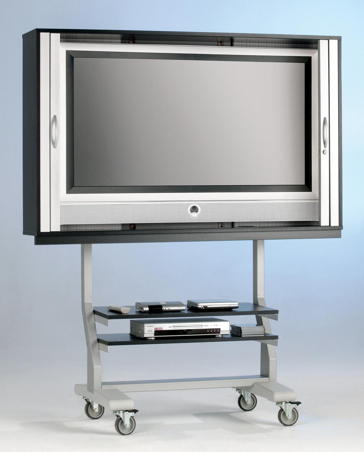 Tv-trolley, tv-rek voor televisies tot 40 inch, 90 x 78 cm, met 2 vaste planken
