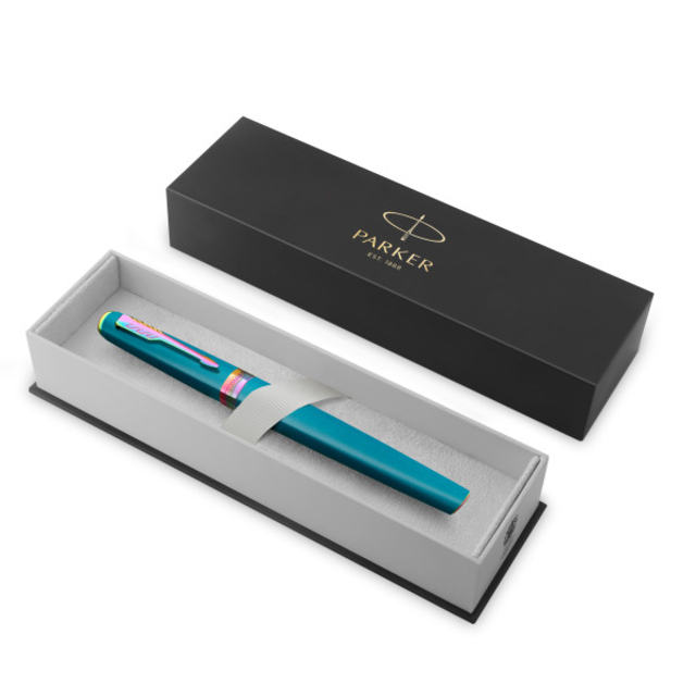 balpen, turquoise, metalen clip, doosverpakking, Parker