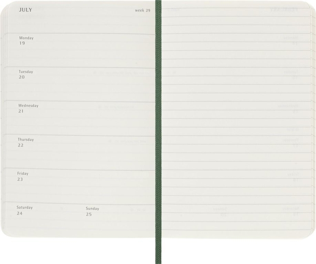 notebook, planner, week, lines, groene lint