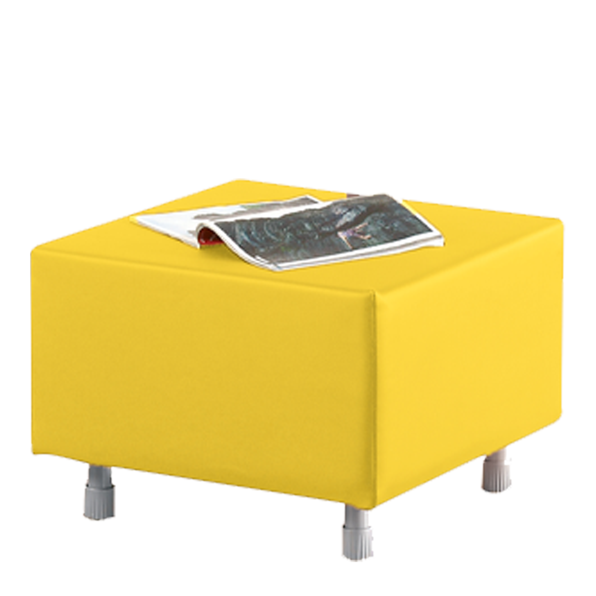 Vierkant zitelement uit de wellness oase bankenserie, bekleding van stof of kunstleer