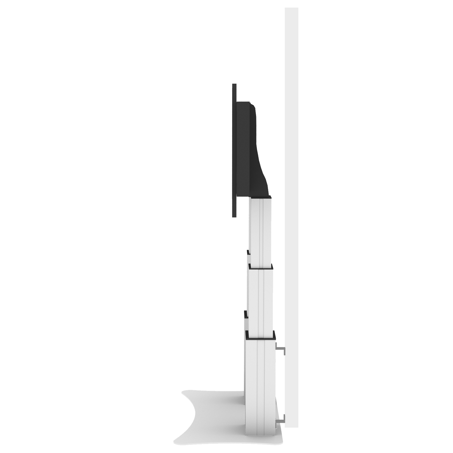 Elektrisch in hoogte verstelbare heavy duty XL monitorstandaard met 70 cm slag
