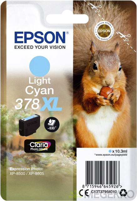Inktcartridge Epson 378XL T3795 lichtblauw