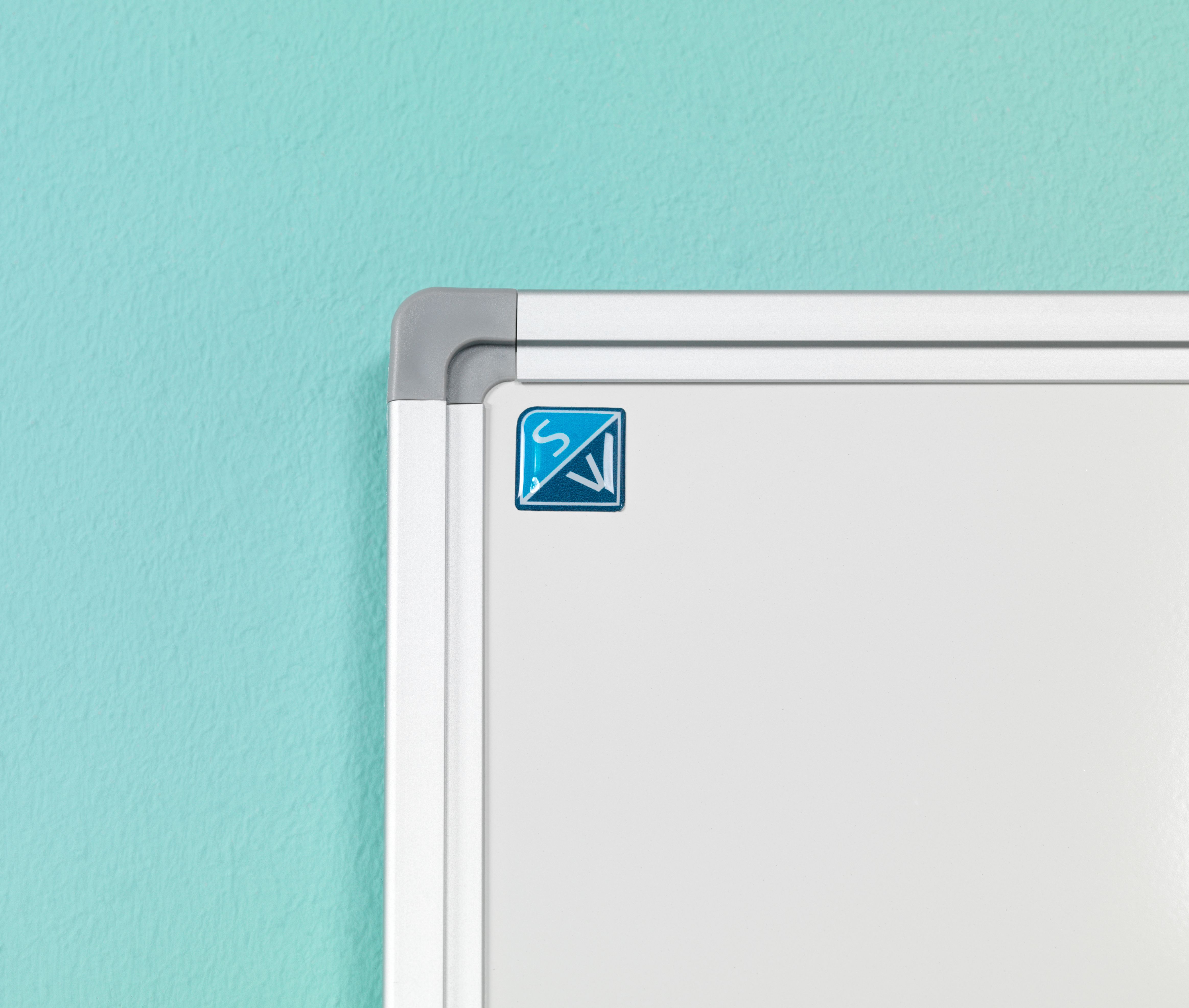 Whiteboard, wit emaille, Softline 8 mm - alu-profiel - 100x100 cm