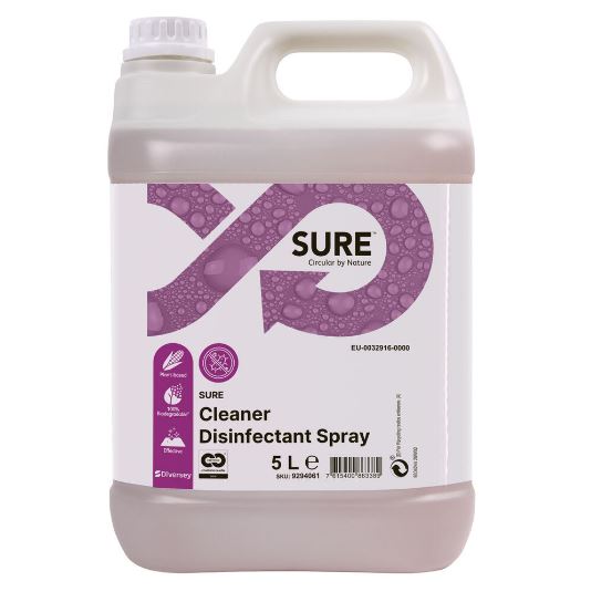 SURE Cleaner Disinfectant en Reinigings Spray doos 2x5 ltr