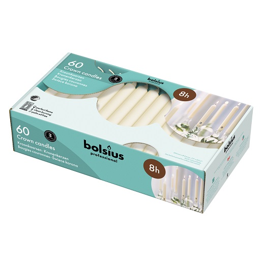 Bolsius Kroonkaars Premium 200_24 Ivoor 8u per 2x60 stuks