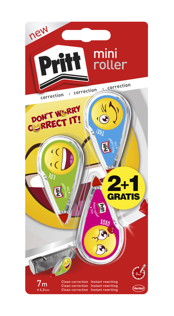 Pritt Correctieroller mini flex 4,2mmx7m Emoji blister 2+1 gratis