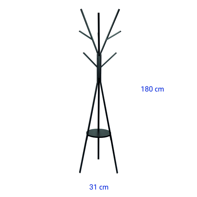 kapstok, hakenstok, metalen kapstok, donkergroen, cirkelplaat/afdekkap