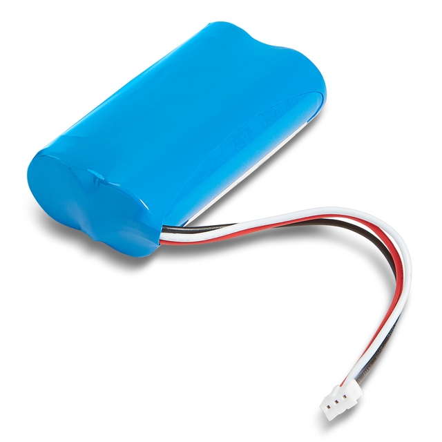 battery, li-po, cylindrical, blue, wire-connector