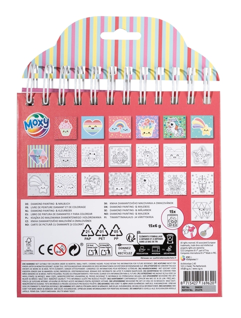 Kleurboek Moxy Diamondpainting 16x16cm
