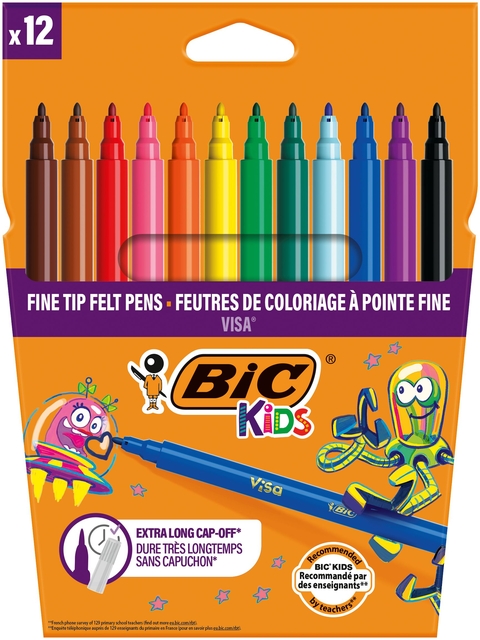 viltstiften, fijne punt, krijtstift, kleurpotloden, set
