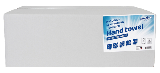 Handdoek Cleaninq i-vouw 2-laags 203x320mm 25x120vel wit