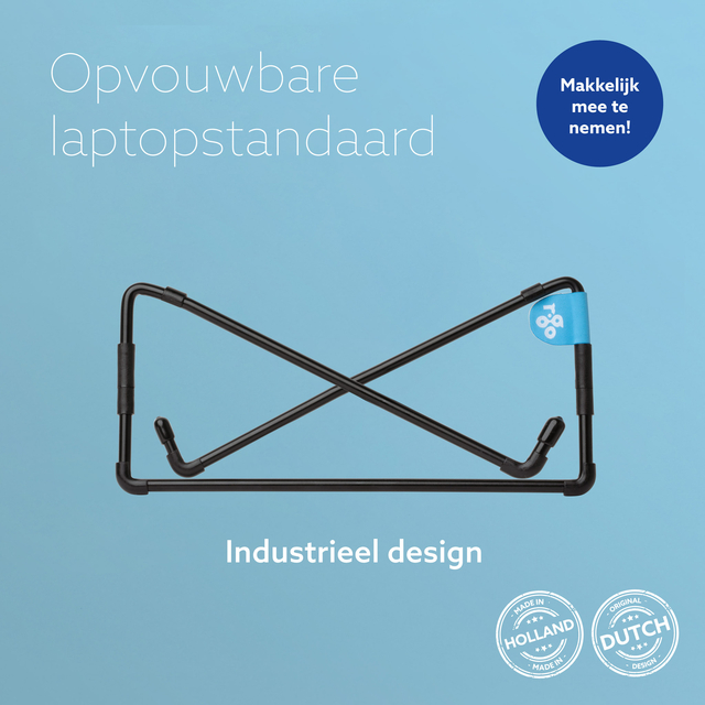 Laptopstandaard R-Go Steel Travel Zwart