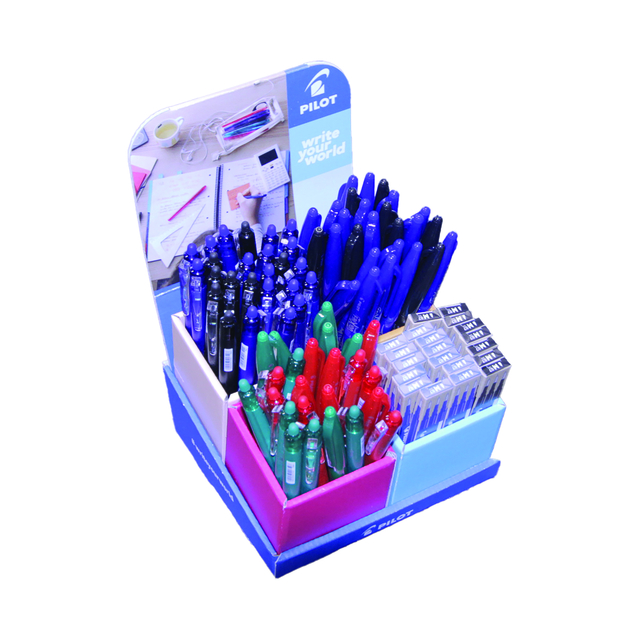 pen set, balpen, markers, display-stand, kleurendisplay