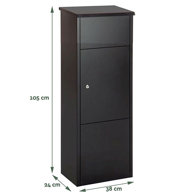 Pakketbrievenbus BRASQ 105x38x24cm PB400 Zwart