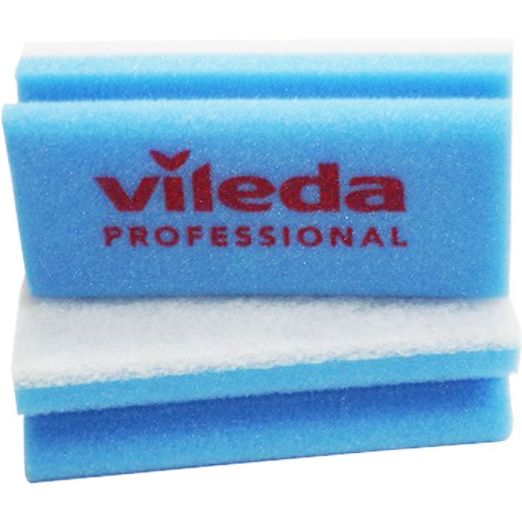 Vileda Glitzi Schuurspons 15x7cm Blauw-Wit pak 10 stuks