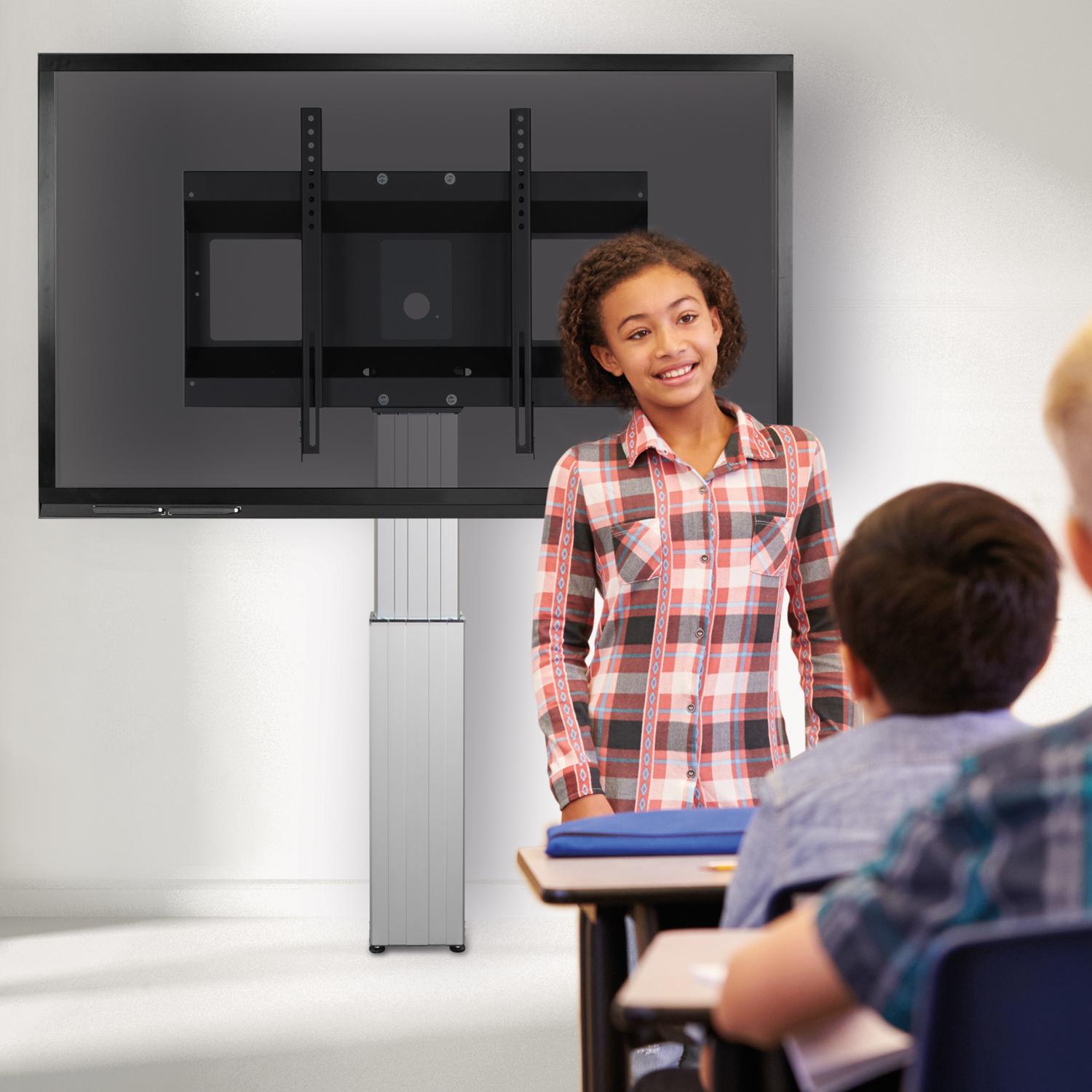 Elektrisch hoogte verstelbaar TV standaard 95-145 cm voor 42 tot 100 inch schermen voor wandmontage