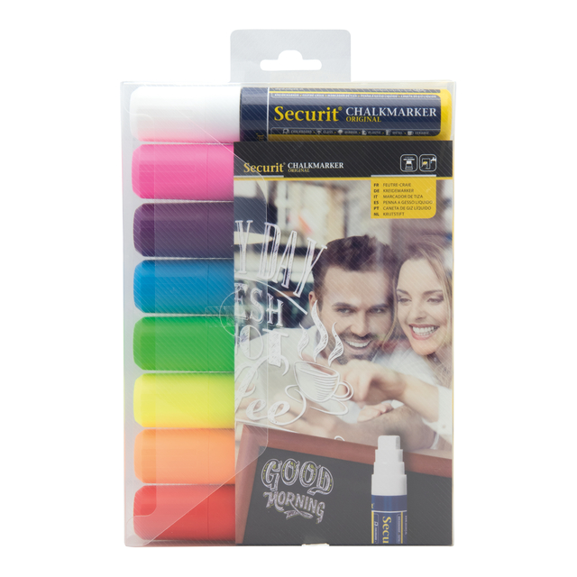 kleurmarkers, fluorescerende stiften, set, markeerstiften, neonkleuren