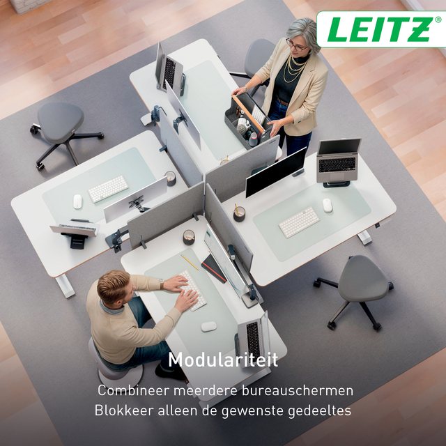 modulariteit, kantoorinrichting, kantoormachines, computerwerkplek, gedeeldewerkplekken