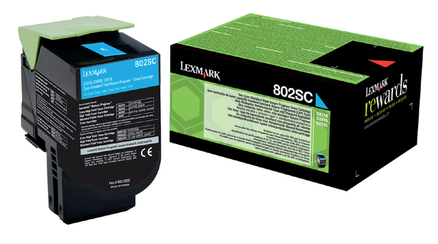 Tonercartridge Lexmark 80C2SC0 prebate blauw