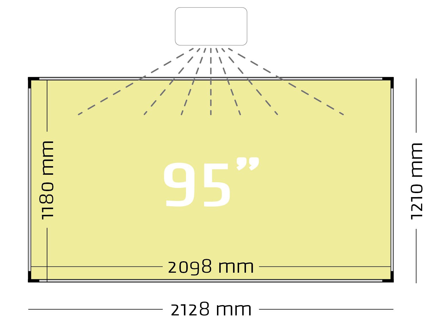 Projectiebord (16:9) ExtraFlat, Low Gloss - 120x214 cm, 95"