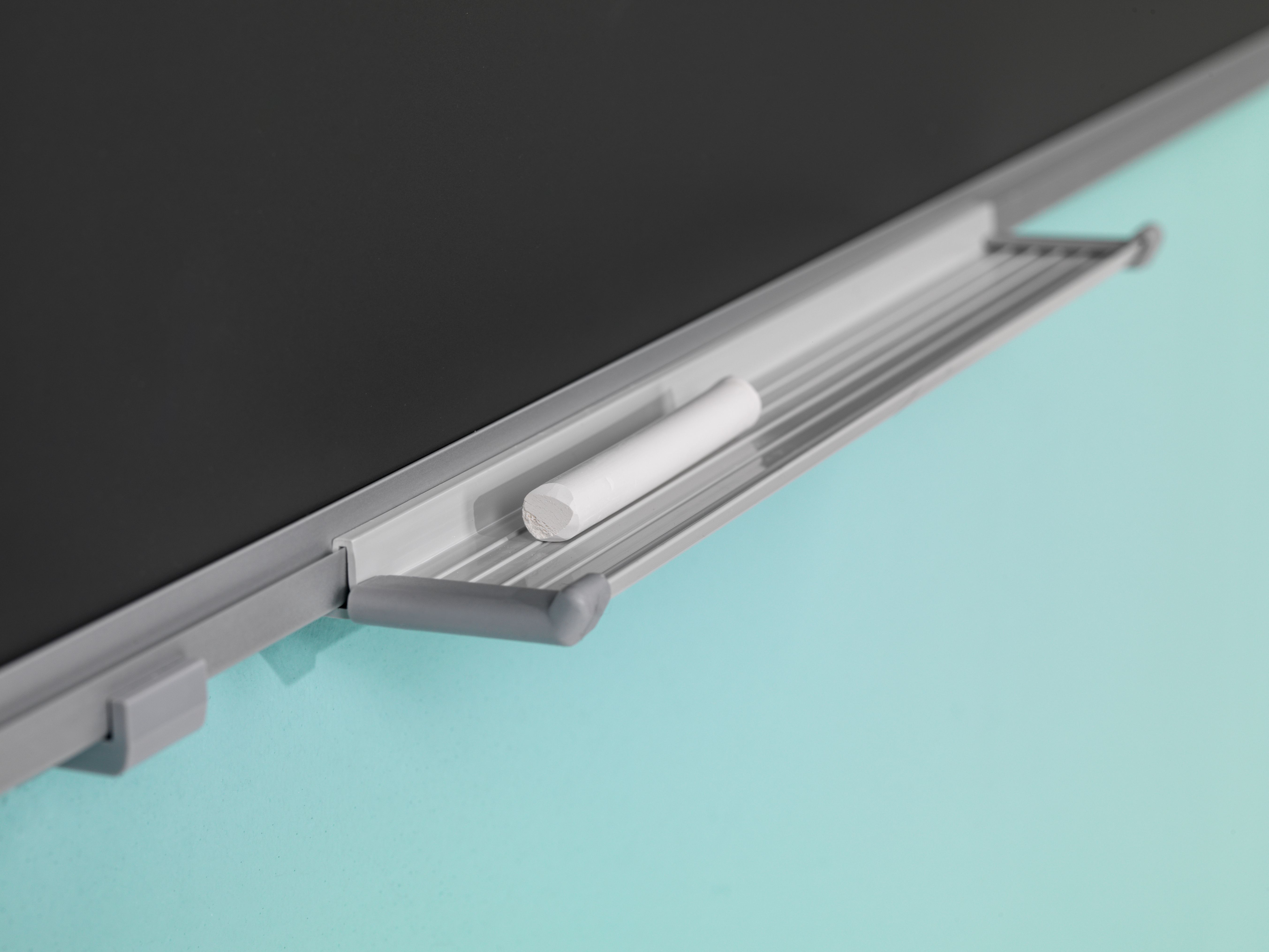 Krijtbord Softline profiel 8mm, emailstaal grijs - 100x180 cm