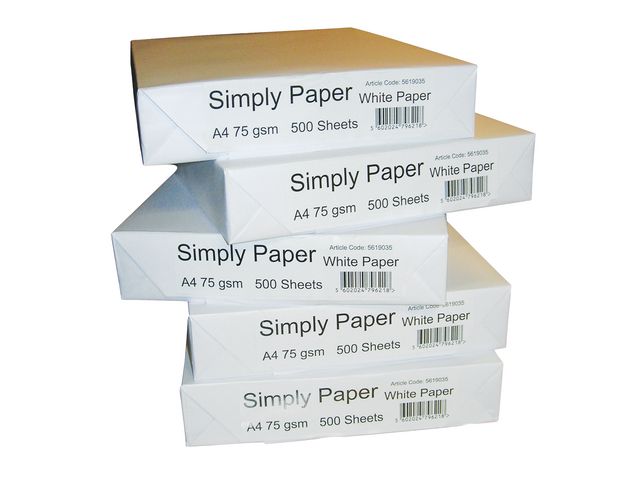 Prima White Label A4 Papier, Wit (pallet 200 pak 500 vel) Copy/Print papier 75grs