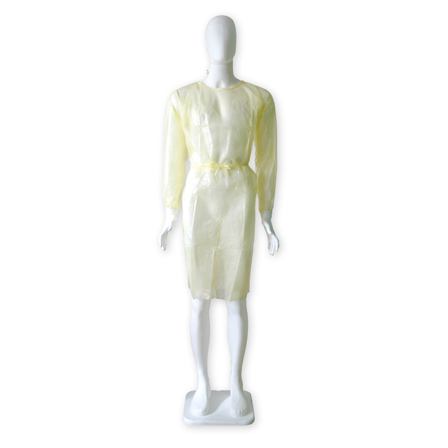 jurk, lange mouwen, geel, riem, eenmalige gown