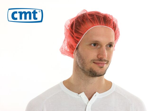CMT Haarnet Bouffant cap Rood maat M doos 10x100st