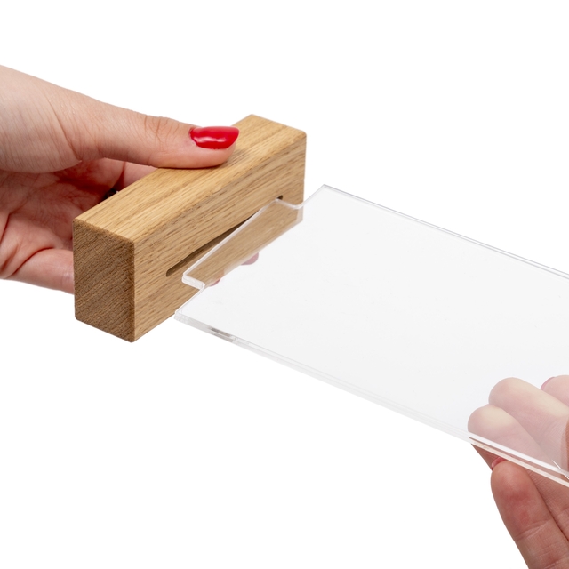 Menukaarthouder IEZZY T tafeldisplay A6 hout