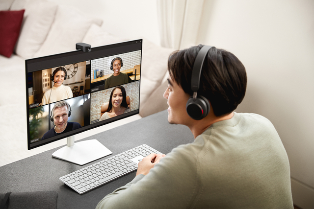 videogesprek, webcam, computer, headset, videovergadering