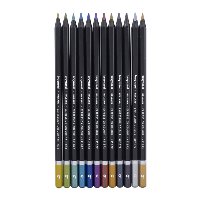 Kleurpotloden Bruynzeel Expression assorti metallic blik à 12 stuks