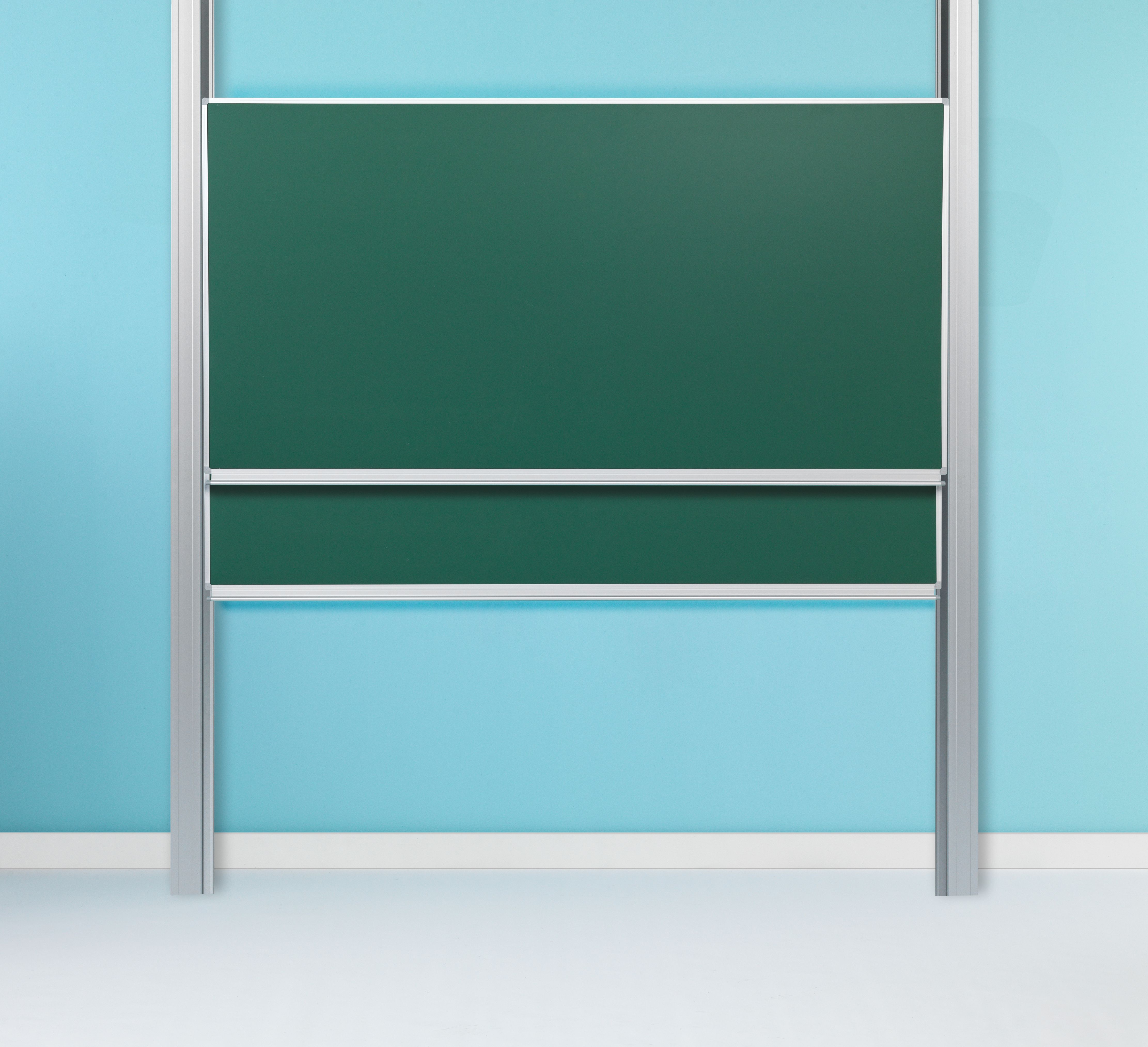 Dubbelvlaksbord schoolbord op dubbele kolommen, krijt groen - 100x200 cm