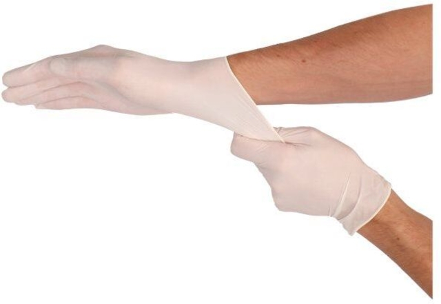 wegwerphandschoenen, latex handschoen, uitrekken, handschoenen, natuurkleur